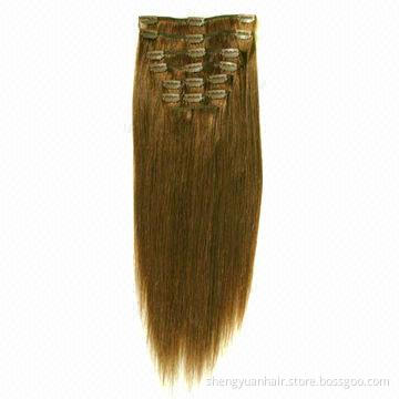 Virgin remy clip-in human hair extension